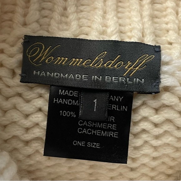 WOMMELSDORFF BERLIN HANDMADE 100% CASHMERE ECRU SWEATER - Picture 6 of 15